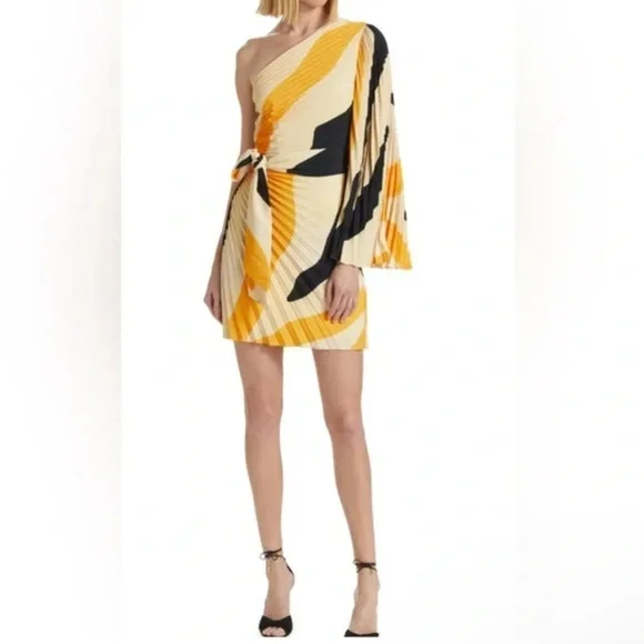 Milly Linden Zebra Pleated Mini Dress 4
